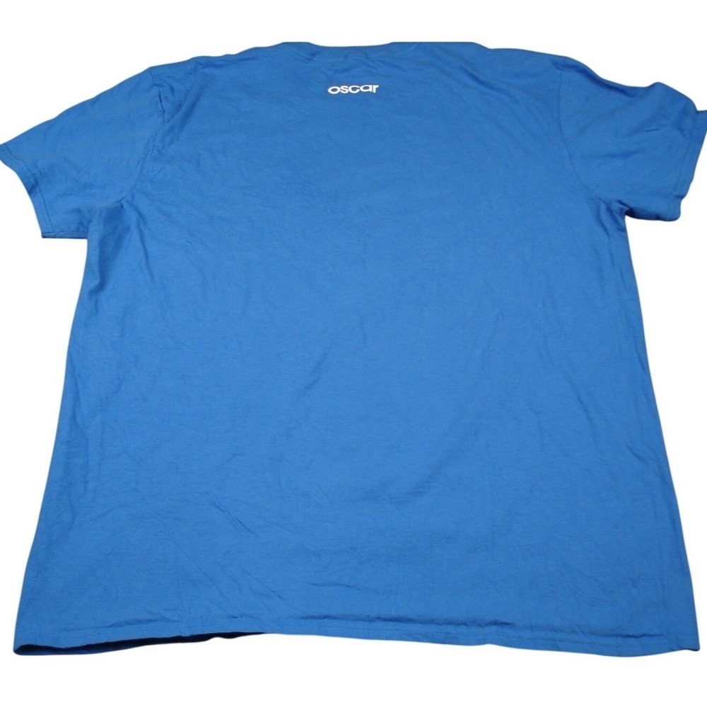 Anvil Mens Rise Oscar Health Insurance Graphic T-Shirt XL Blue Short Sleeve - Picture 2 of 7
